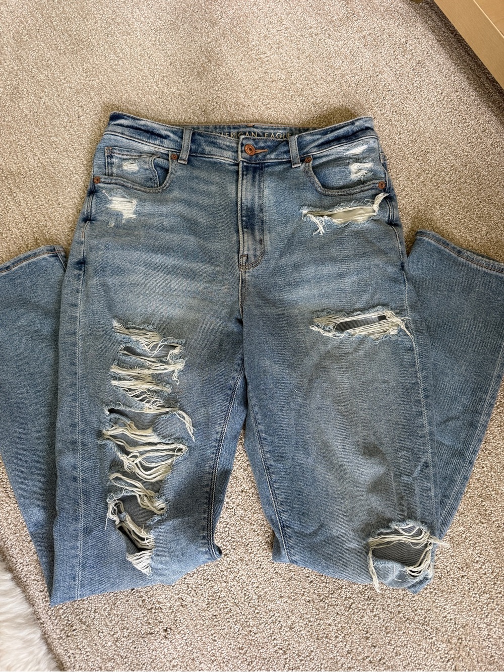 American Eagle Outfitters Light Blue Distressed Boyfriend Jeans